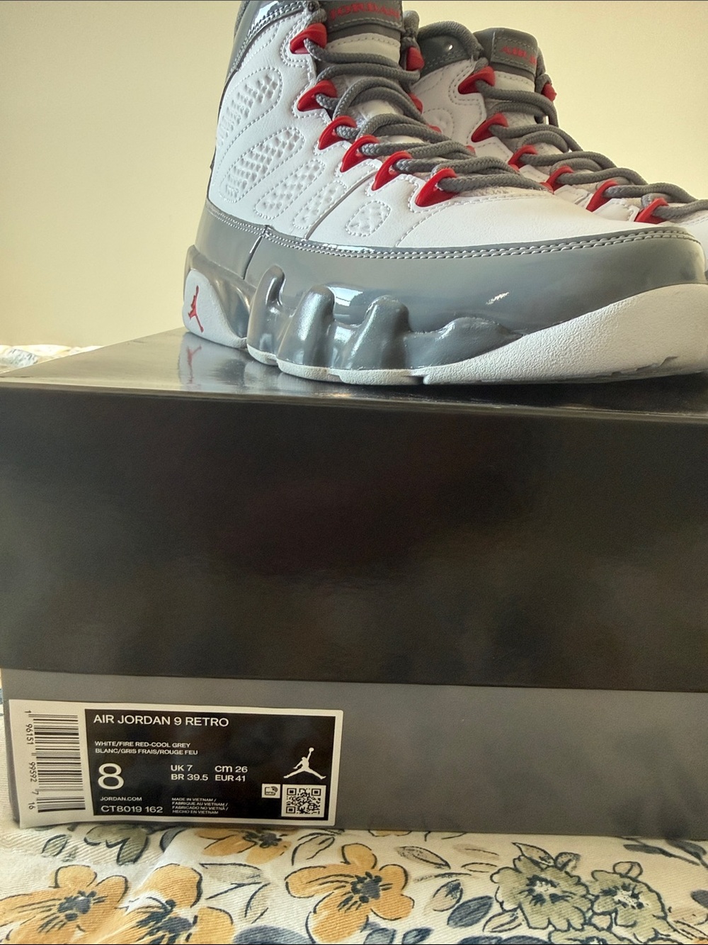 Jordan Air Jordan 9 Retro White/Grey/Red Men's Sneakers